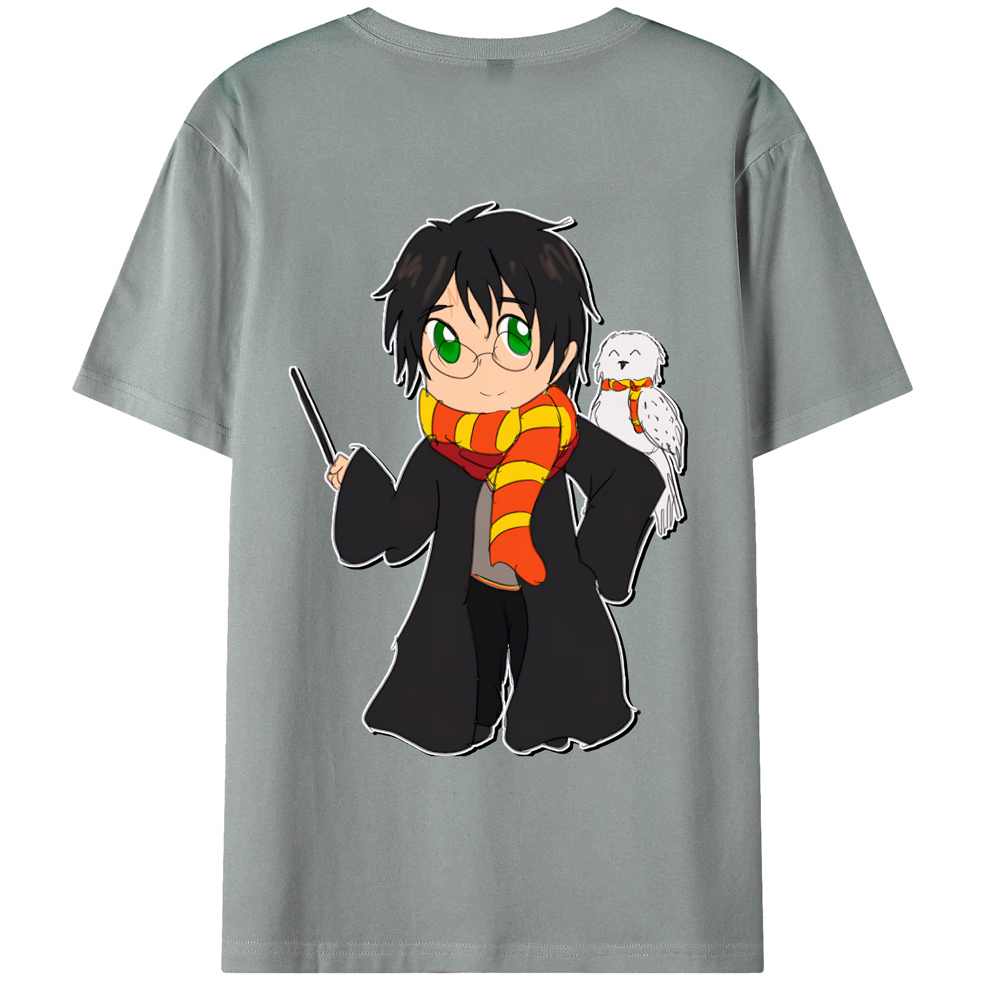 （画像用） Harry Potter ハリー・ポッターシリーズ 綿100％ メンズ半袖Tシャツ（バックプリント） 通気性